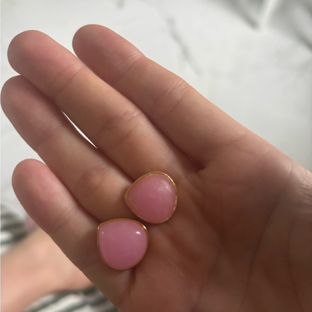 kate spade Pink Teardrop Gold-Trim Stud Earrings - Picture 7 of 7